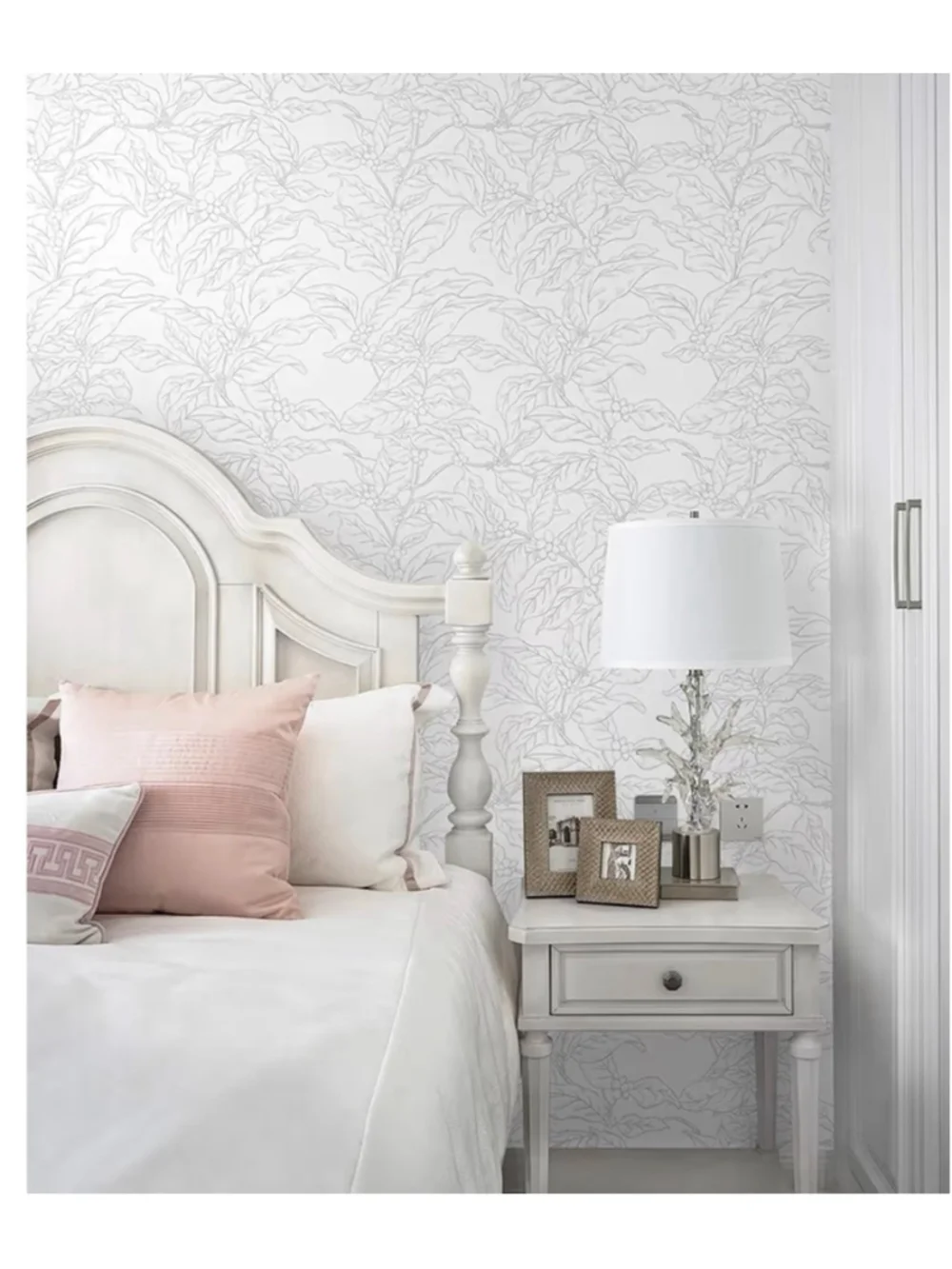 New Gray Floral Peel & Stick Adhesive Removable Wallpaper 17.3